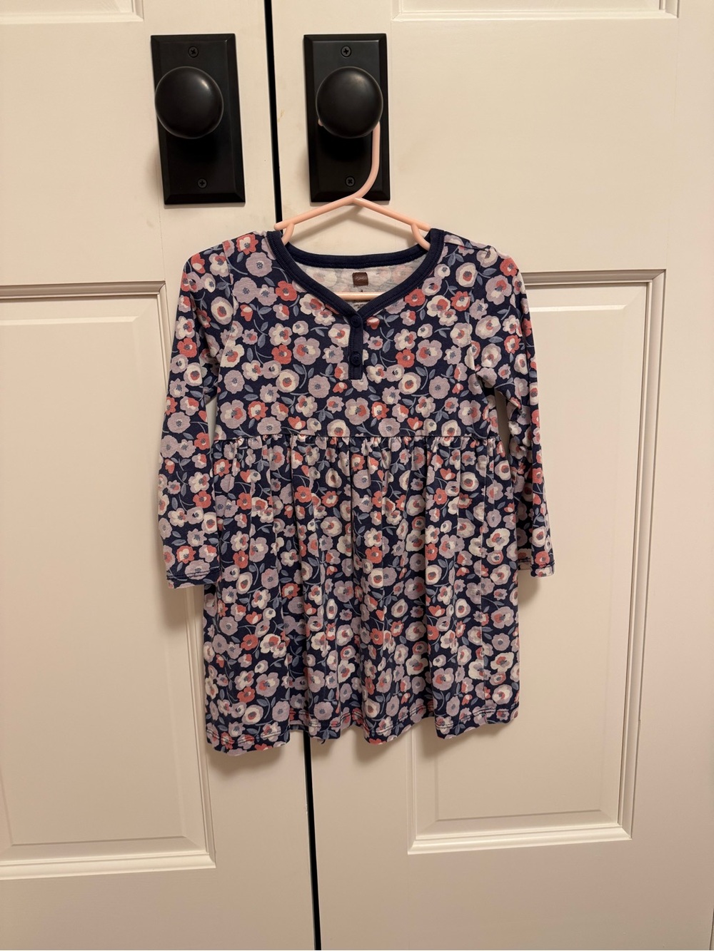 Tea Collection Navy Floral Long-Sleeve Dress